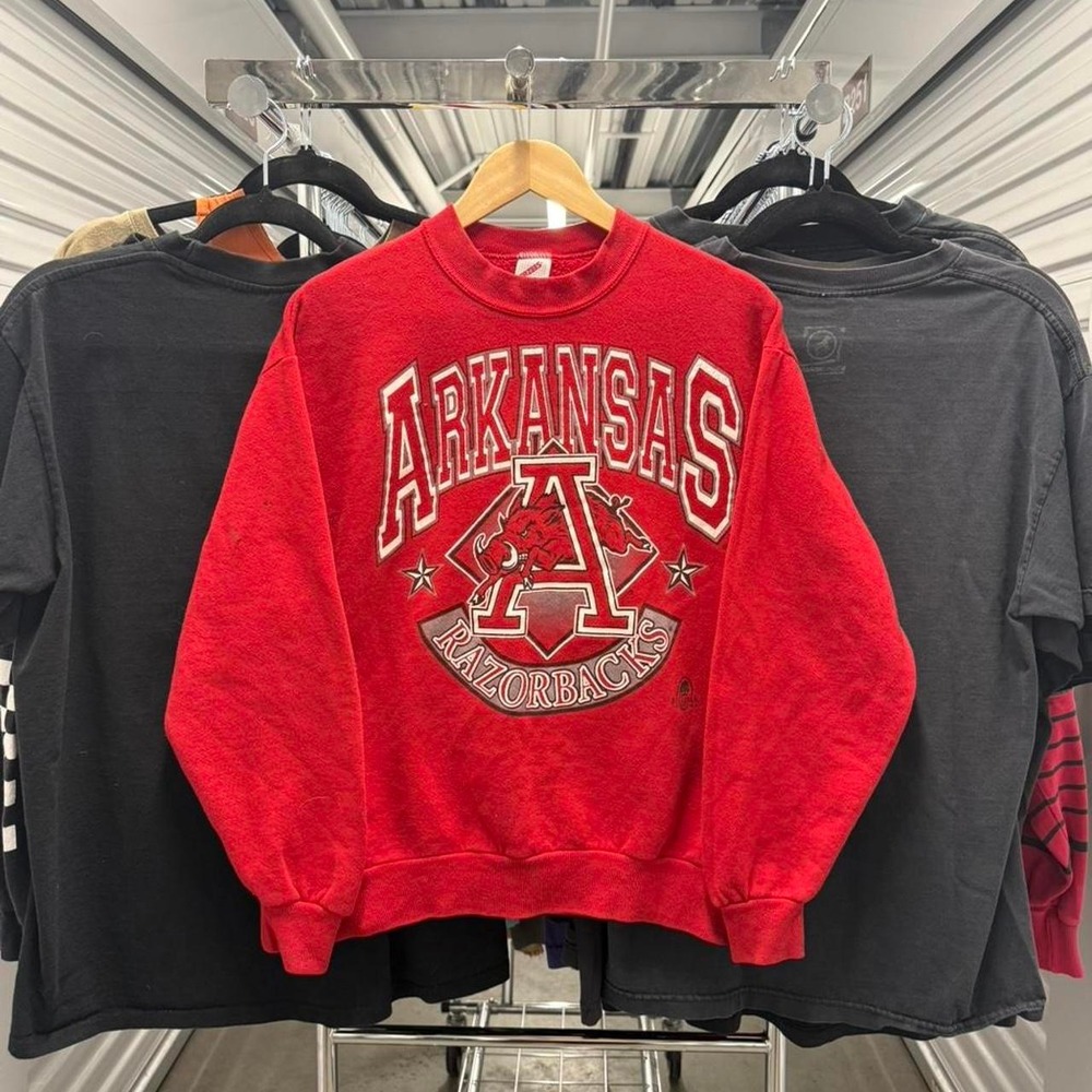 Vintage 90's Jerzees Arkansas Razorbacks Crewneck College Sweater - Picture 1 of 8